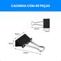 Imagem de Clips Borboleta Binder 19mm Presilhas Metal Caixa Com 40 Un.