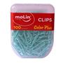 Imagem de Clips de Papel Color Plus 28mm Com 100Un  Molin Base de Aço