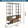 Imagem de Closet 3 Estantes Industrial Steel Quadra Artesano 180 cm (largura) MDP Vermont Estrutura Aço Preto