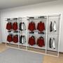 Imagem de Closet araras, guarda roupas aberto industrial com 32 peças branco fdbrb481