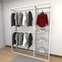 Imagem de Closet araras, guarda roupas aberto industrial com 9 peças branco fdbrb294