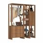 Imagem de Closet com 1 Cabideiro, 1 Porta com 2 prateleiras e 10 nichos EY102-4-7 Linha Yes Naturart