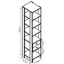 Imagem de Closet com 1 Cabideiro, 2 Gavetas, 1 Porta com 2 prateleiras e 11 nichos EY105-6-7 Linha Yes Emovell
