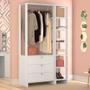 Imagem de Closet com 1 Cabideiro, 3 Gavetas e 7 Nichos EY102-104 Linha Yes Emovell