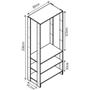 Imagem de Closet com 2 Cabideiros, 3 Gavetas e 4 Prateleiras EY101-102 Linha Yes Emovell