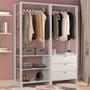 Imagem de Closet com 2 Cabideiros, 3 Gavetas e 4 Prateleiras EY101-102 Linha Yes Emovell