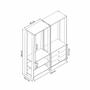 Imagem de Closet com 2 Cabideiros, 3 Gavetas e 4 Prateleiras EY101-102 Linha Yes Emovell