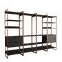 Imagem de Closet Industrial Casal Completo Loft Preto 4 Módulos Cabideiro com Gavetas Base Cobre