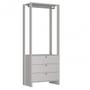 Imagem de Closet Modulado 2 Peças 2 Cabideiros 3 Gavetas e 4 Nichos Yes