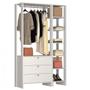 Imagem de Closet Modulado 2 Peças com 1 Cabideiro 3 Gavetas e 7 Nichos Yes Nova Mobile