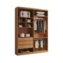 Imagem de Closet Solteiro Fenix Com 3 Gavetas E 8 Prateleiras Imbuia