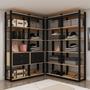 Imagem de Closet Wood Preto Organização Elegante com Módulo Prateleira e Gaveta