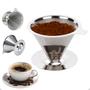 Imagem de Coador De Café Em Aço Inox Pequeno TAM 101 Não Utiliza Filtro de Papel Filtro de Café Reutilizável