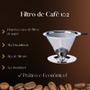 Imagem de Coador de Café Inox Filtro Reutilizavel Malha Inox Fina com Alça Silicone N102