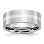 Imagem de Cobalto Sterling Prata Inlay Satin 8mm Flat Band