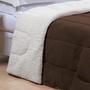 Imagem de Coberdrom 1 Peça Fleece Com Sherpa Queen Marrom - Noruega