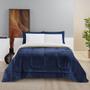 Imagem de Coberdrom Apollo Queen Sherpa Pele de Carneiro + Manta Flannel - Azul Marinho