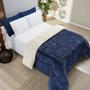 Imagem de Coberdrom Apollo Queen Sherpa Pele de Carneiro + Manta Flannel - Azul Marinho