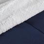 Imagem de Coberdrom Casal Queen Dupla Face Felpudo Macio Sherpa Azul