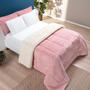 Imagem de Coberdrom Estampado Sherpa e Flannel Petit Poá Solteiro 01 Peça Manta Alta 150g - Rosa 