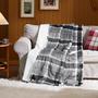 Imagem de Cobertor aquecido Bedsure Plaid Twin Size Flannel Sherpa Grey