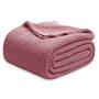 Imagem de Cobertor Bedsure 100% algodão Queen Size Waffle Weave rosa