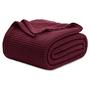 Imagem de Cobertor Bedsure 100% algodão Waffle Weave Queen Burgundy Red