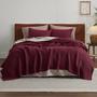 Imagem de Cobertor Bedsure 100% algodão Waffle Weave Queen Burgundy Red