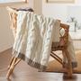 Imagem de Cobertor Bedsure Cable Knit Chenille Chunky Knit Twin Cream