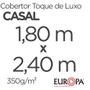 Imagem de Cobertor Casal Europa Toque de Luxo 180 x 240cm - Cinza