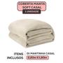 Imagem de Cobertor Casal Manta Microfibra Dupla Face Fleece 2,20 x 1,80 Aveludada Macio Antialergico Padrão Liso