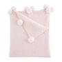 Imagem de Cobertor Chenille Rosa Mud Pie com Acabamento em Pompom