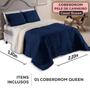 Imagem de Cobertor Coberdrom Casal Queen Size Pele de Carneiro Lã Sherpa Dupla Face Edredom com Mantinha Manta Soft Antialergico