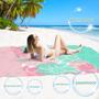 Imagem de Cobertor de Praia BYDOLL à Prova d'Água e Areia - 200x205cm (1 a 4 Adultos)