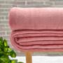 Imagem de Cobertor Flannel Casal Liso 200cm x 220cm Rosa Malaga