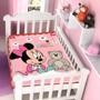 Imagem de Cobertor Infantil Para Bebê Menina 90x110m Minnie Surpresa Disney Antialérgico Jolitex Vermelho Rosa