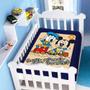 Imagem de Cobertor Jolitex Infantil Berço Bebê Disney Mickey Donald Marinho
