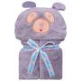 Imagem de Cobertor Manta Microfibra Bebe C/ Capuz Bichinhos Baby Joy Modelo:Cachorro Cinza
