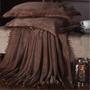 Imagem de Cobertor Manta Plush Queen com Pompom Alaska 3 Peças Marrom