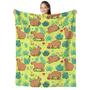 Imagem de Cobertor SKT T1 Capybara Funny Animal Leaves Green Flannel 15