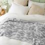 Imagem de Cobertor Throw Bedsure Leopard Super Soft 130x150cm cinza