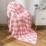 Imagem de Cobertor Throw Blanket VBC Checkered Sofa para sofá-cama rosa
