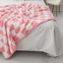 Imagem de Cobertor Throw Blanket VBC Checkered Sofa para sofá-cama rosa