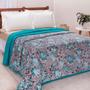 Imagem de Cobertor Winter Solteiro Manta Soft Plush - Floral Verde