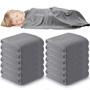 Imagem de Cobertores de Berço Newwiee - Kit com 12 Peças (100x150cm) - Cinza
