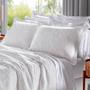 Imagem de Cobre Leito Buettner King Jacquard Dupla Face Cenário Estampado Ravena 3 Peças Branco