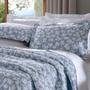 Imagem de Cobre Leito Buettner King Jacquard Dupla Face Cenário Estampado Tales 3 Peças Azul