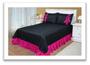 Imagem de Cobre Leito Helo Casal 03 Peças S/Matelado Preto/Pink