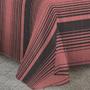 Imagem de Cobre Leito King Size Com Fronhas Piquet Listrado Vermelho