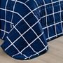 Imagem de Cobre Leito King Square Micropercal 200 fios 3pç 100% Poliéster - Azul